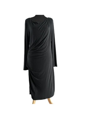 Aritzia Babaton little black dress lbd stretch gathered modest sz xxs